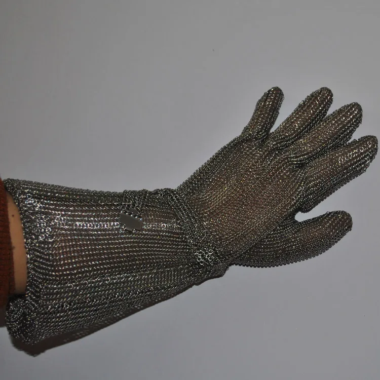 Антиразрезанная стальная перчатка для почты/металлическая с длинным рукавом/перчатка рукавом из нержавеющей стали