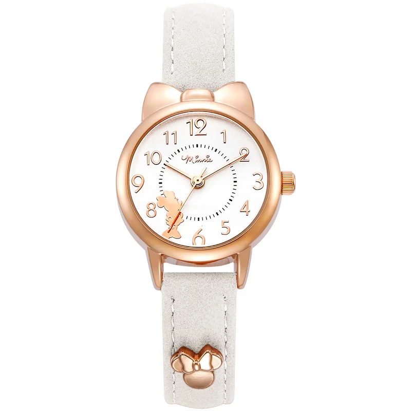 Factory Wholesale Low Price cartoon watch Minnie Mouse Custom Design Cartoon Leather Strap Girls Watch Gift Kids Watches