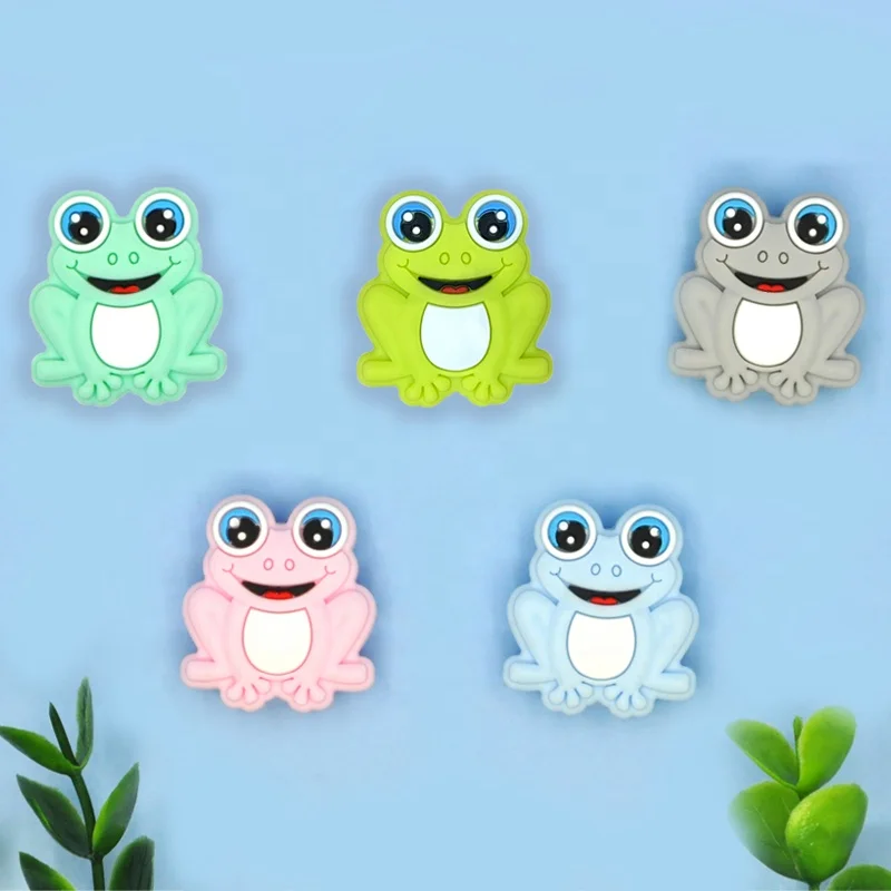 DIY cute frog shape Baby teething Silicone Focal Beads For Pacifier Jewelry Accessories silicone beads