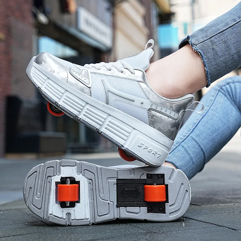 Kids Boys Girls Rechargealb Wheels Sneakers Fashion Roller Wheeled Sneakers