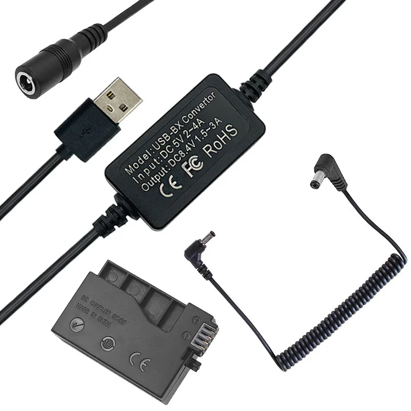 
DR-E8 Dummy Battery with DC Power Bank USB Adapter Cable LP-E8 Replacement for Canon EOS 550D 600D 650D 700D DSLR Cameras 