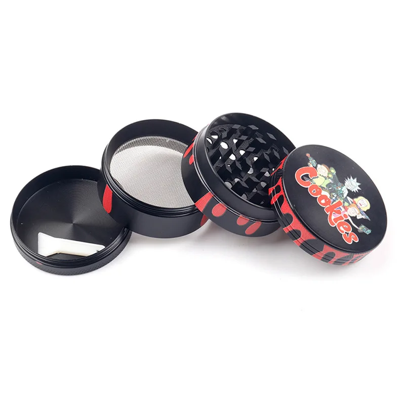 Hot Selling Rick Morty Water Drop Pattern Printed Herb Grinder Factory Price Tobacco Grinder Manual Spice Grinder for Smoking