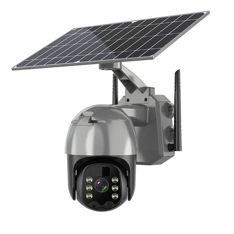 New 4MP 4G Solar Panel Power Surveillance Network PTZ Camera Solar 4G Sim Card CCTV Camera Solar Panel Wireless Security Camera