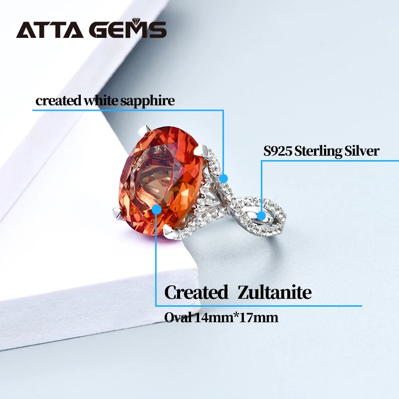  14 карат диаспоры Zultanite Gemstone кольца 100% твердые 925 стерлингового серебра sultanite для женщин