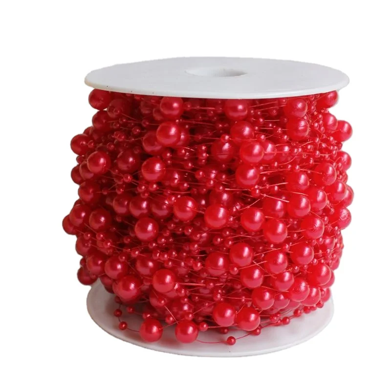 Цвета 3 и 8 мм 60 м/рулон свадебные волосы/цветочный стол DIY Декор жемчужные бусины гирлянда