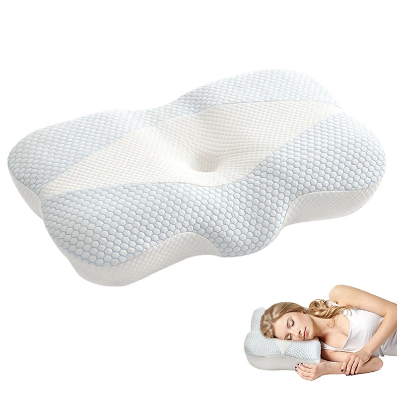 OEM & ODM ergonomic orthopedic memory foam neck stretcher cervical pillow for sleeping comfortable