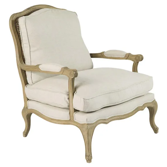 French Style louis bergere lounge Arm Chair Mahogany living room chairs