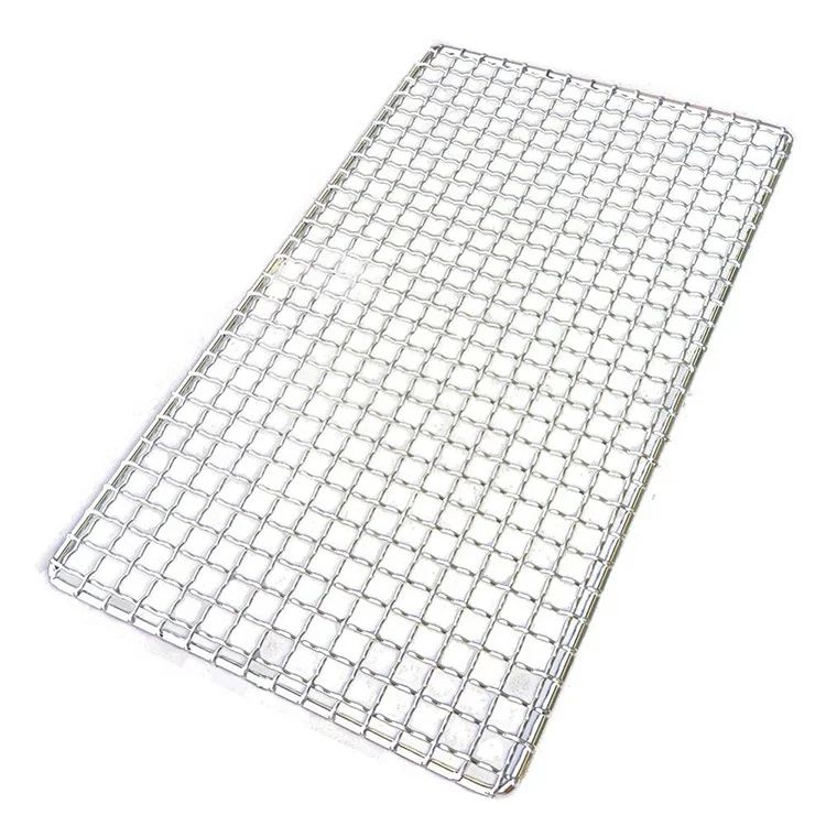 Portable rectangle 304 stainless steel round heat resistant bbq cooking grill wire mesh