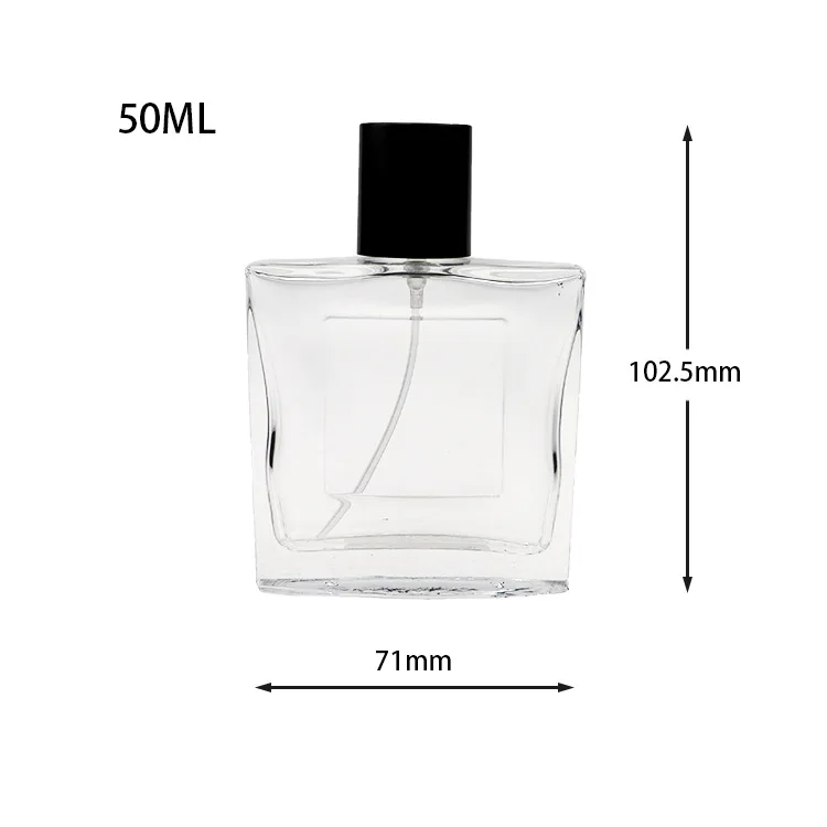 Free sample designer 50ml 50 ml vintage empty gray clear color square perfume glass bottles for turkey