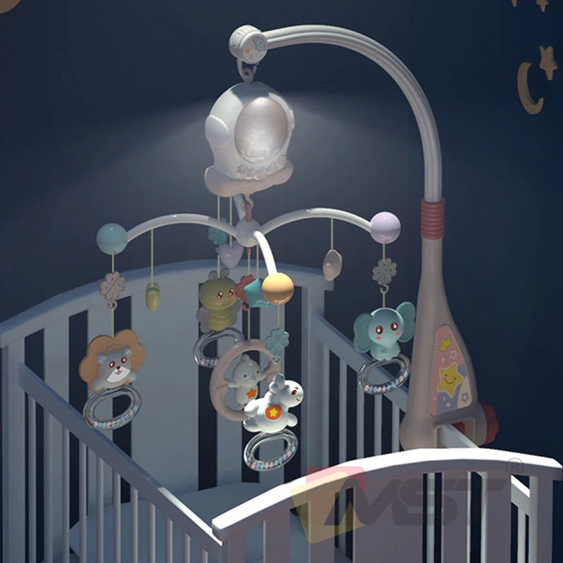 Baby Early Education Musical Mobile Hanging Sleep Toys Crib Bell Electric Bed Crib Musical Mobile For Baby