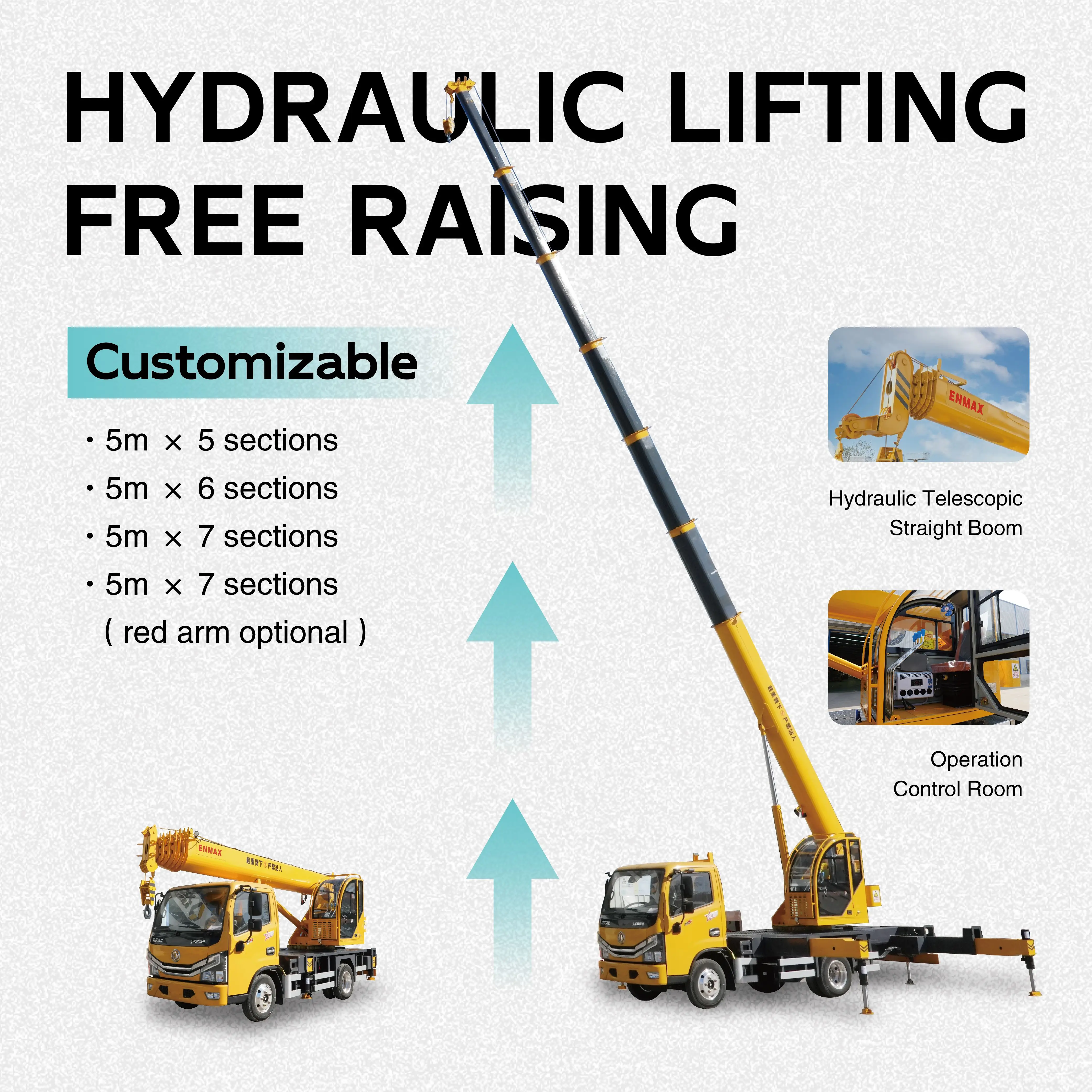 Dongfeng 7 Arm 5ton Heavy Lifting Mobile Crane Hydraulic Rc Truck Crane Truck Telescopic Boom for Sale
