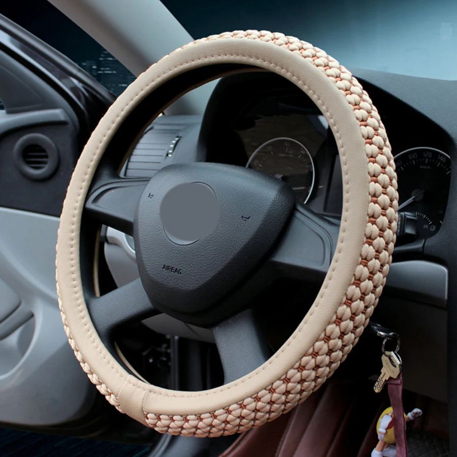 High Quality Anti-Slip Breathable 38cm Auto Car SUV Steering Wheel Cover