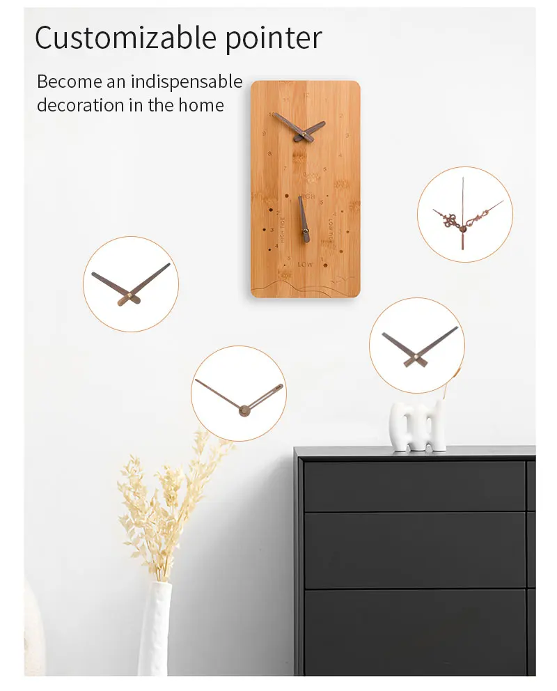 European2023 New Arrivals Large Distressed Wooden Bamboo Tide Bird Sound Wall Clock for Living Room