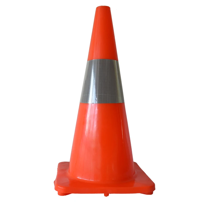 15+10 CM High Visible Reflective Band 70 CM Height Compression  Resistance PVC Colored Traffic Cone