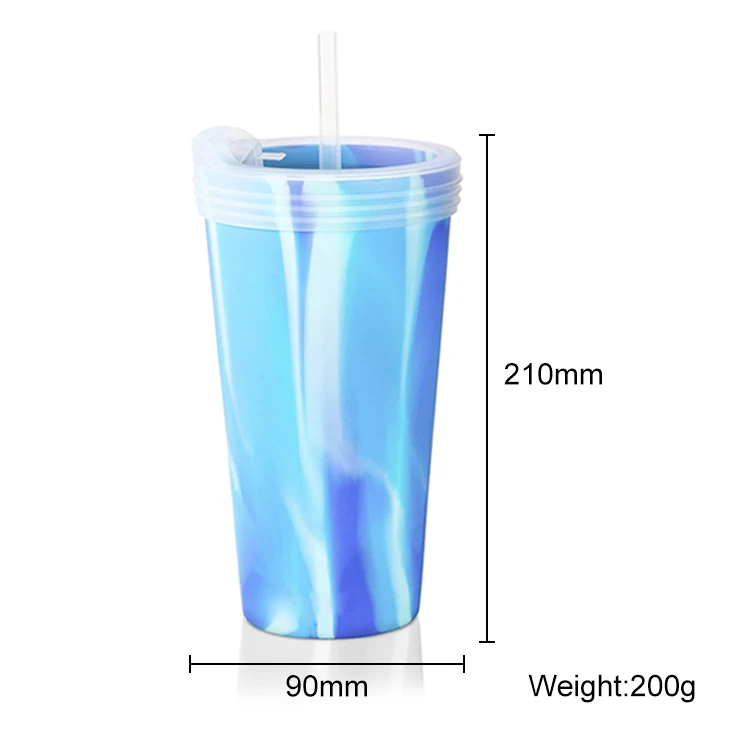 OEM&ODM Tie Dye Design Portable Leakproof Unbreakable Custom Food Grade Silicone Sippy Cup With Straw