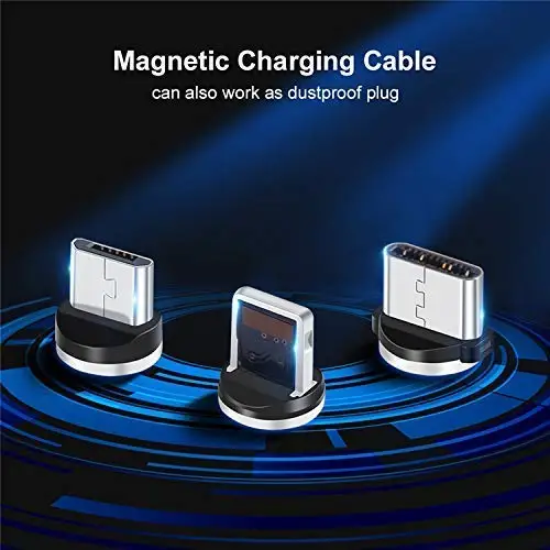 3 in 1 magnetic LED USB Charging Cable for iphone Micro Type C