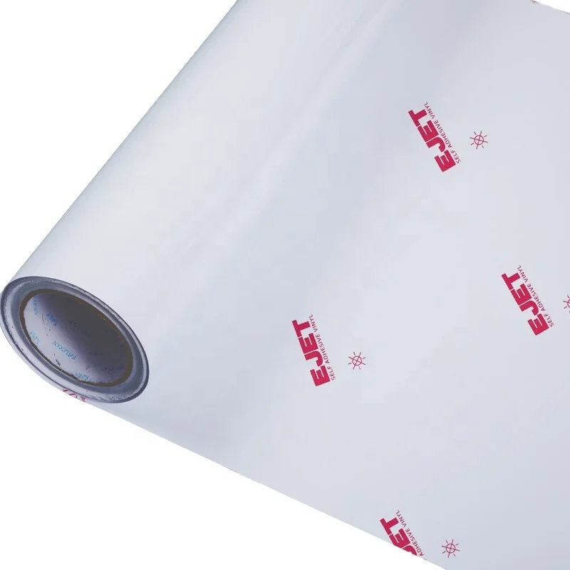 Wholesale pvc self adhesive printable vinyl advertising material factory Inkjet Printable Sticker Vinyl Roll Printing PVC Self