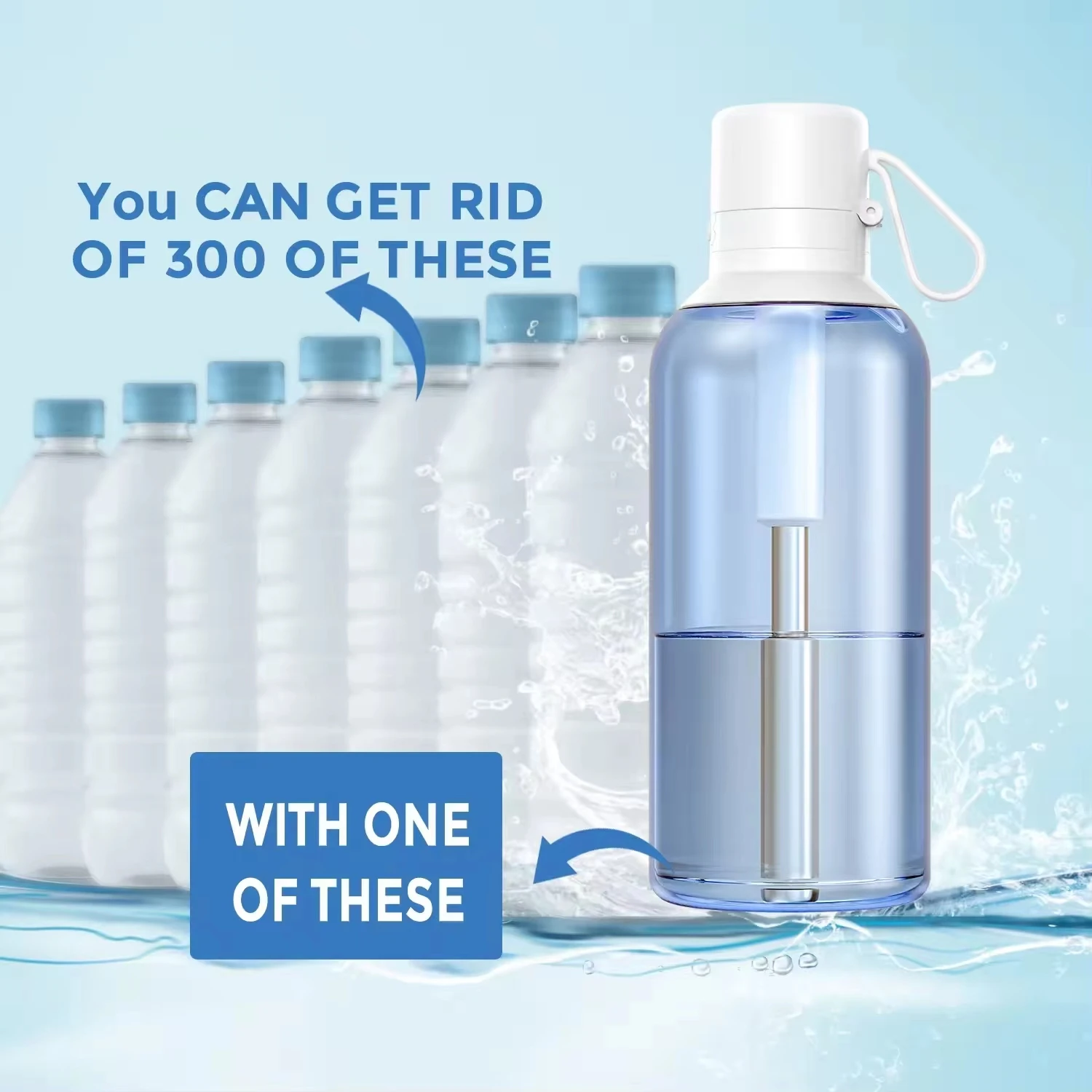1L Outdoor Water Purification Bottle Bpa Free Tritan Premium Filtering Water Bottle