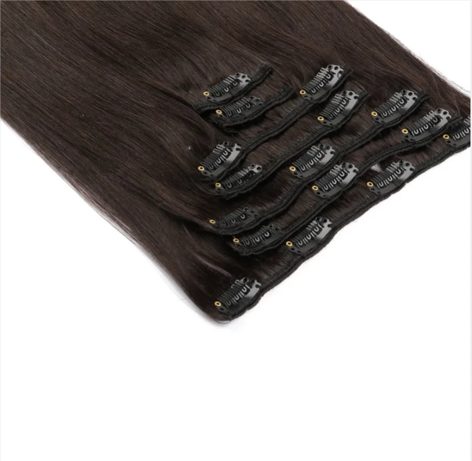 100g remy clip in hair extension Chinese human remy clip on hair extensions 100g 7pcs human hair extension