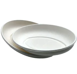 Green Compostable Biodegradable Sugarcane Bagasse 815ml Oval Disposable Paper Salad Bowls