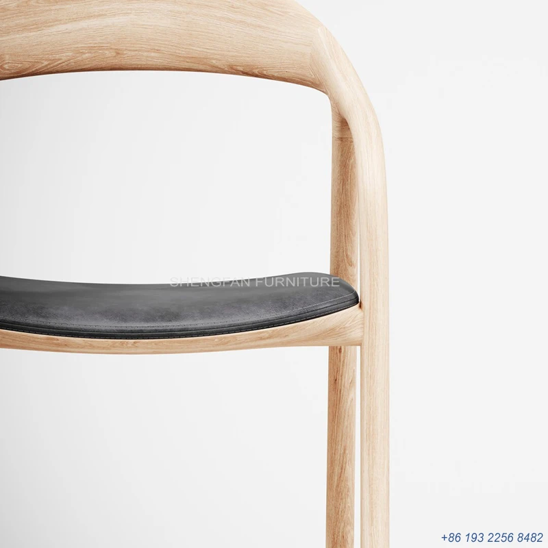 Fine Textures Natural Beech Ash Dining Brown Chair Oak Wooden Chair For Restaurant Fine Craftsmanship Cafe Hotel