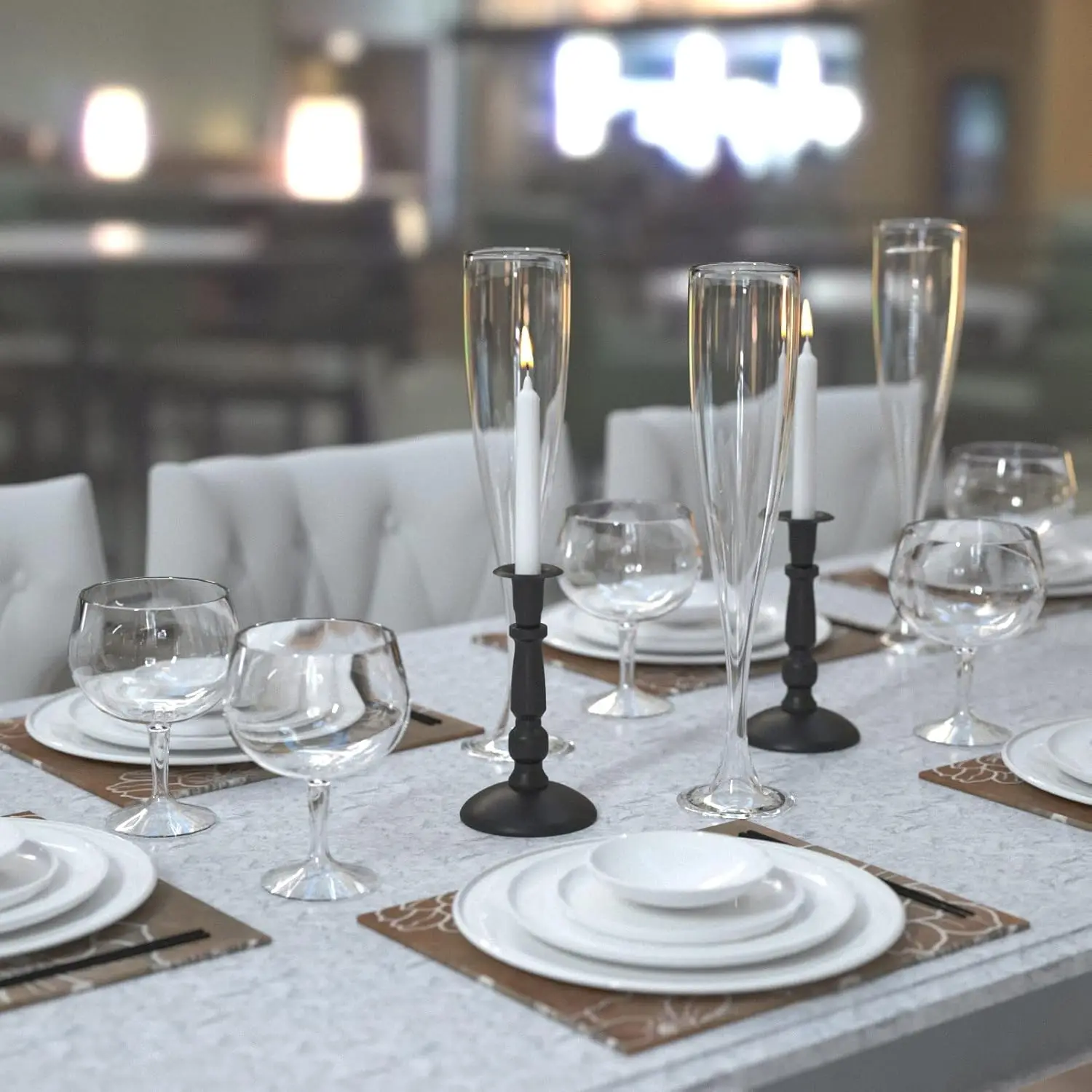 Antique Metal Decorative Candlestick Holder Matte Black Skinny Taper Candle Holder for Home Decoration