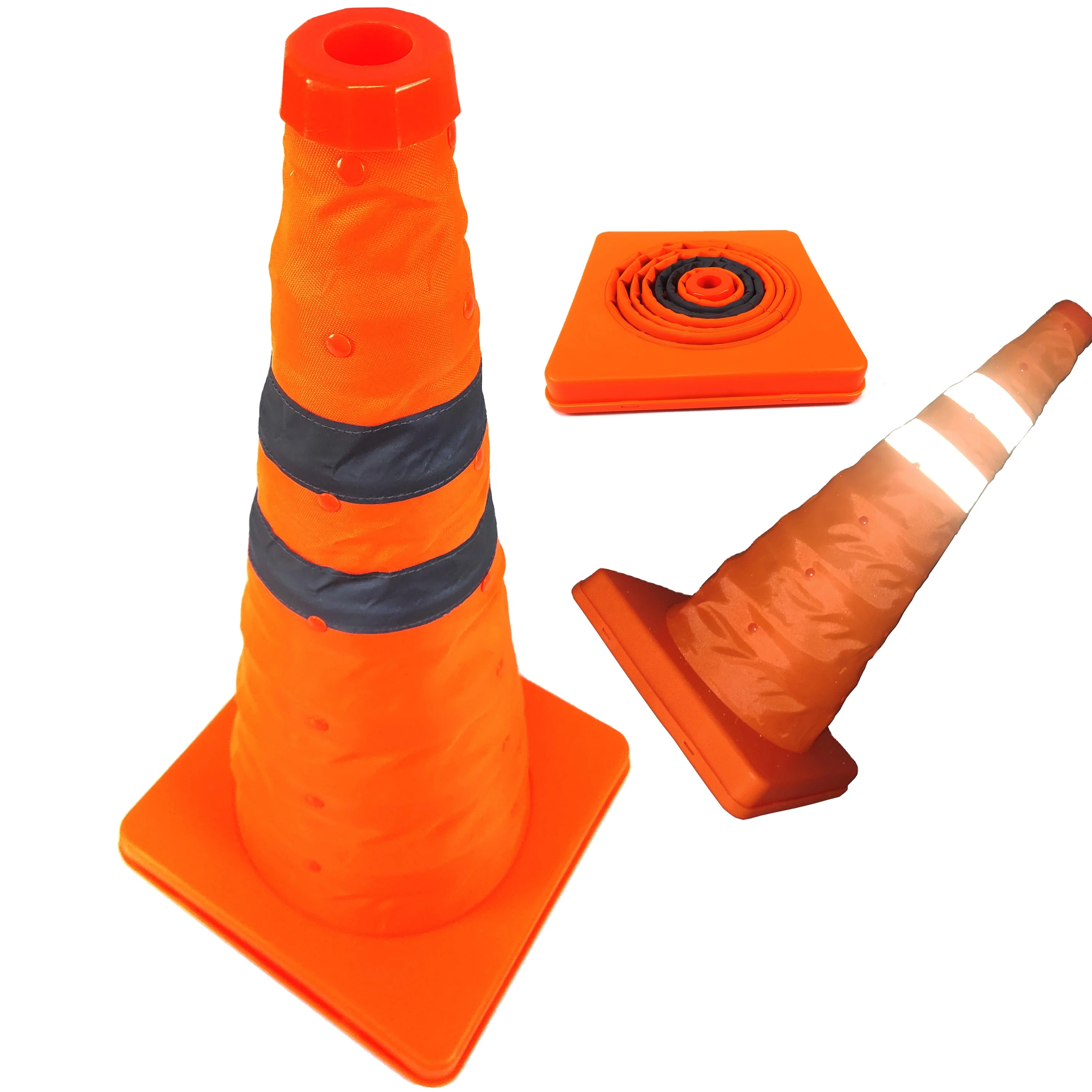 Factory Supplier Easy To Carry High Visibility Collapsible Traffic Cone For Truck Emergency Stop Use
