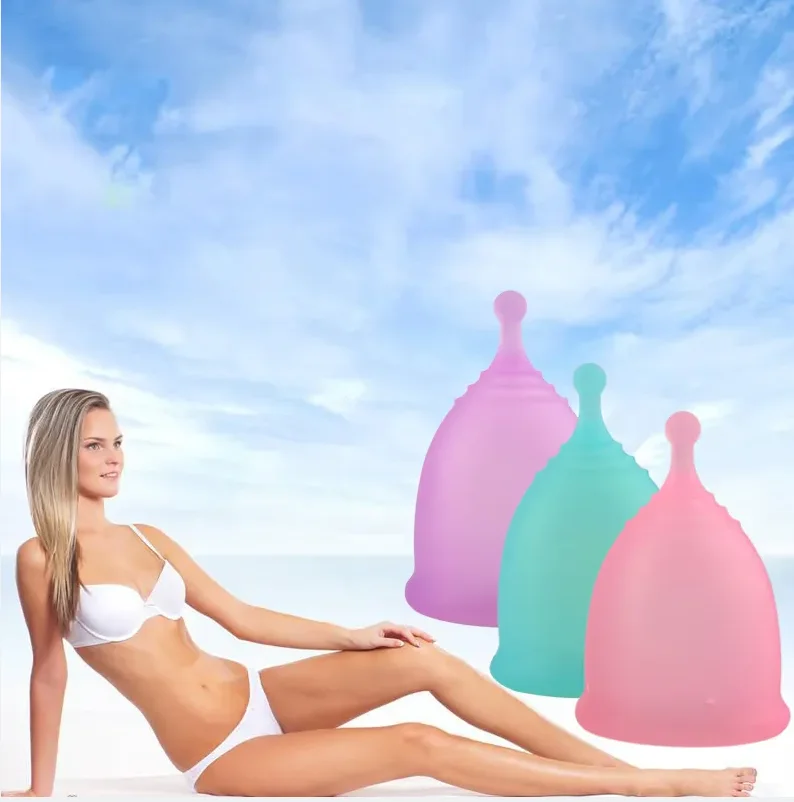 Eco-frReusable Menstrual Cup Woman Period Menstrual Cup Medical Silicone Menstrual Cup S-43mm,L-46mm