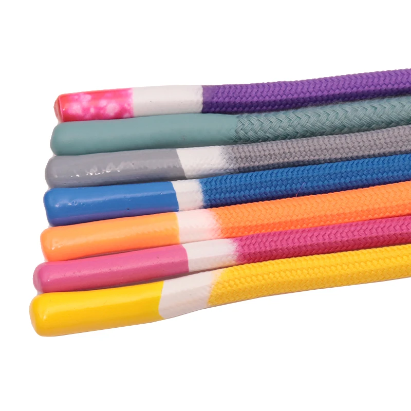 Weiou Shoelace Manufacturer direct selling solid color rough Round rubber tips Polyester shoelaces for Shoes