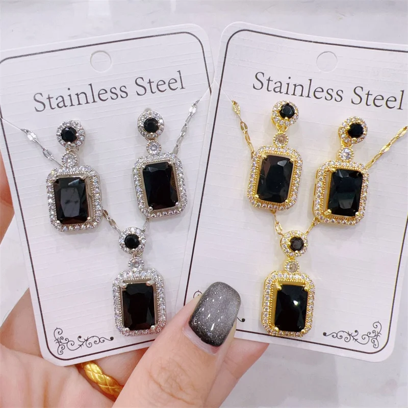 20% OFF Wholesale Simple and Versatile Clavicle Chain Factory Wholesale Direct Fashion Jewelry Diamond Necklace Earring Set