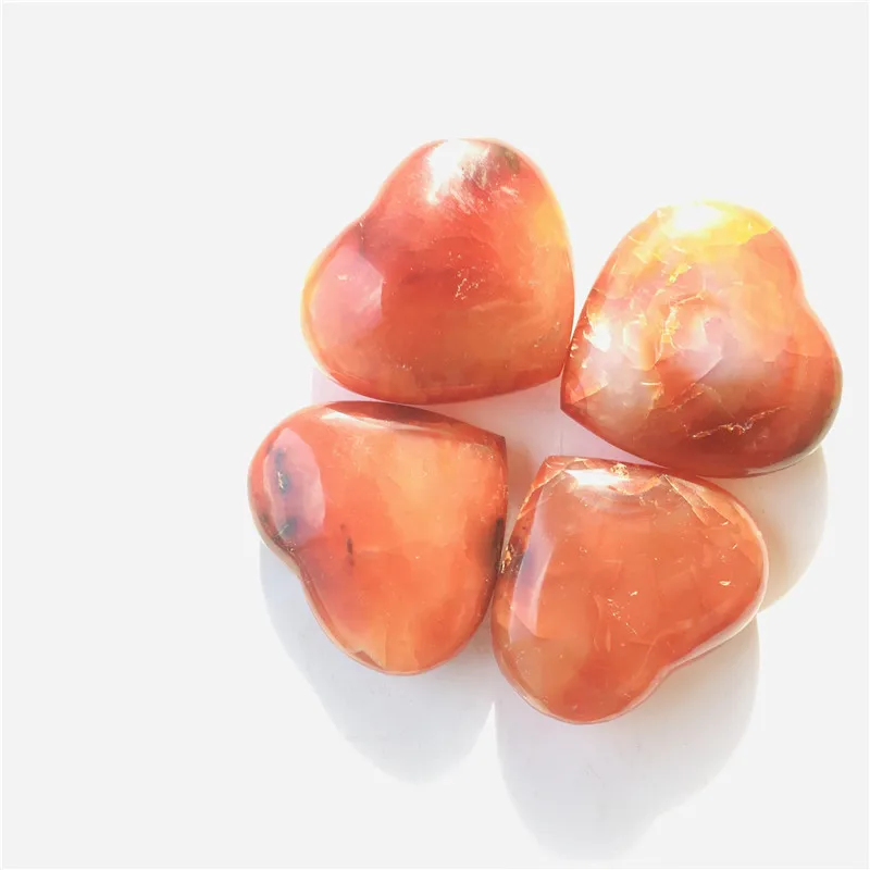 Wholesale Natural High Quality Carnelian Red Heart Shape Quartz Crystal Stone