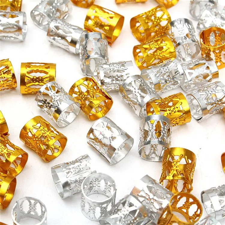 
Hair Braid Dreadlock Beads Colorful Plated Cuff Clip For Synthetic Crochet Braiding Hair Decoration Accessories 