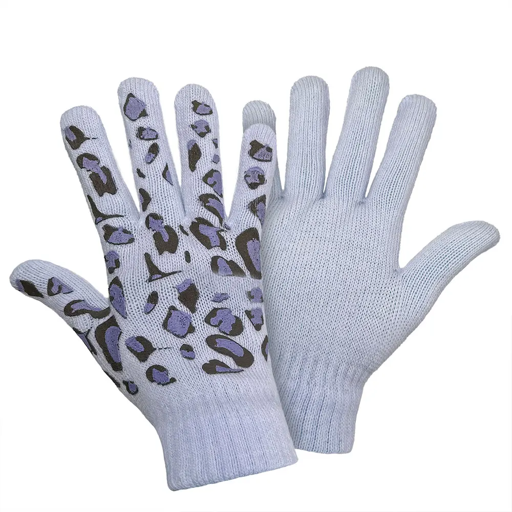 Акриловые волшебные перчатки унисекс с леопардовым принтом теплые вязаные для зимнего активного