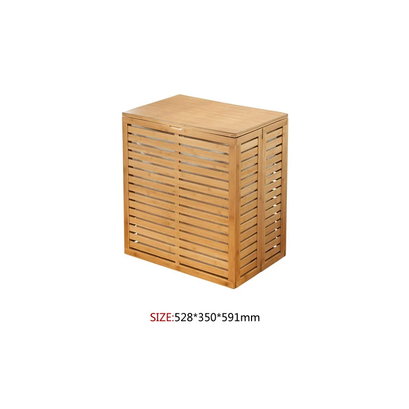 Bamboo Laundry Hamper Basket with Removable Fabric Liner and Decorative Wood Slats