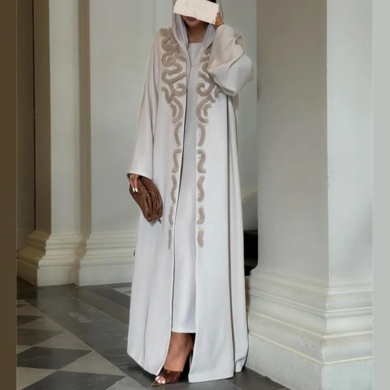 dubai abaya new designs Ramadan EID embroidery high quality 2024 muslim abaya latest dubai beads rhinestone with hijab