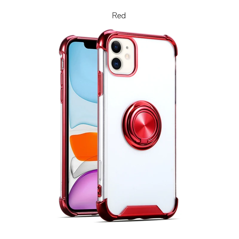 
Fashion Luxury Shockproof With Ring Kickstand Electroplating TPU Phone Cases For iPhone 7/8 X XS XR Max 11 12 Pro Max Case 