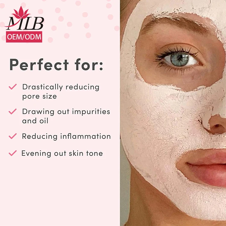 Private Label Pink Clay Mask Rose Face Powder Mask Oem For Facial Mask Oem