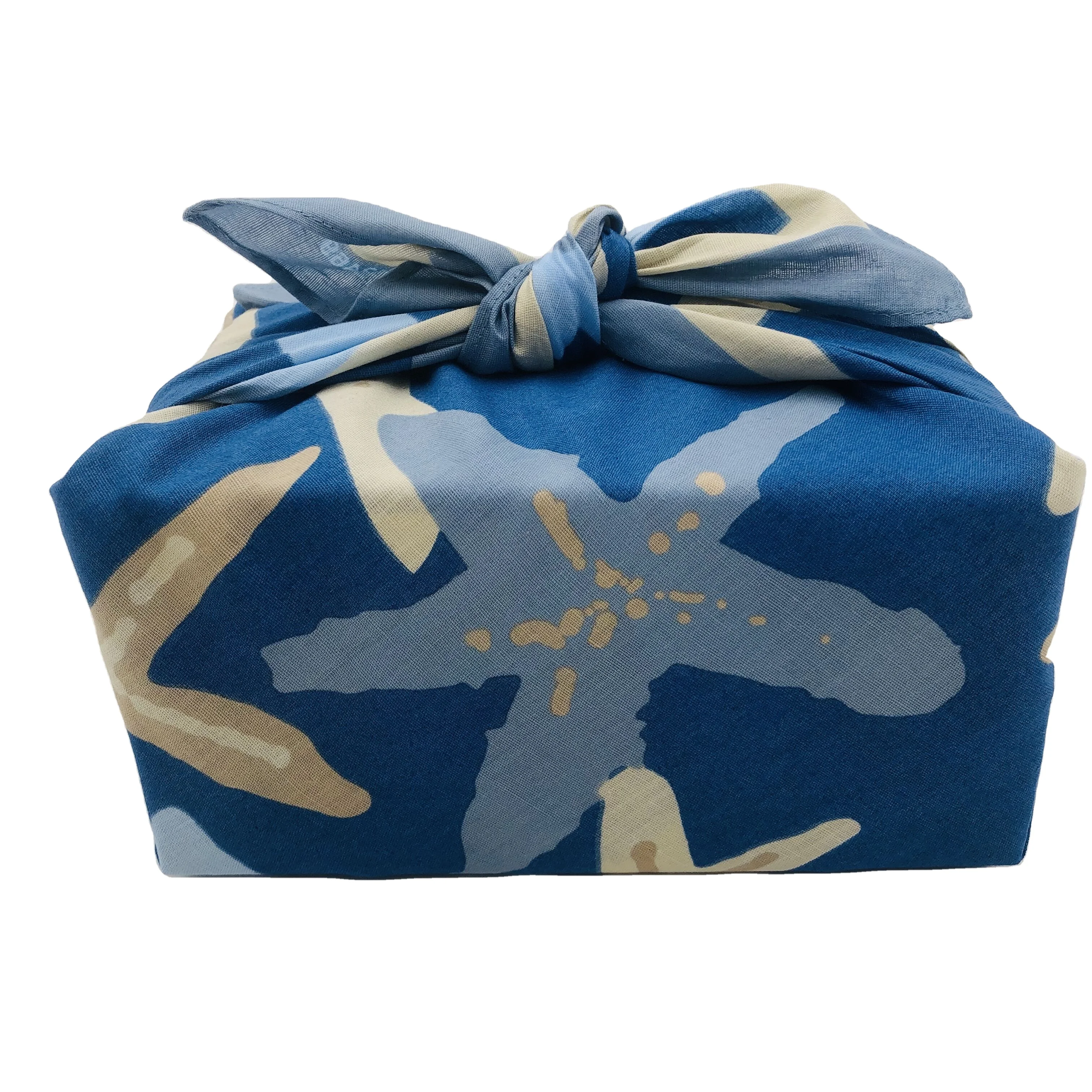 Изготовленный на заказ двухсторонний носовой платок из 100% хлопка с принтом океанского дизайна для упаковки еды вина и подарочной