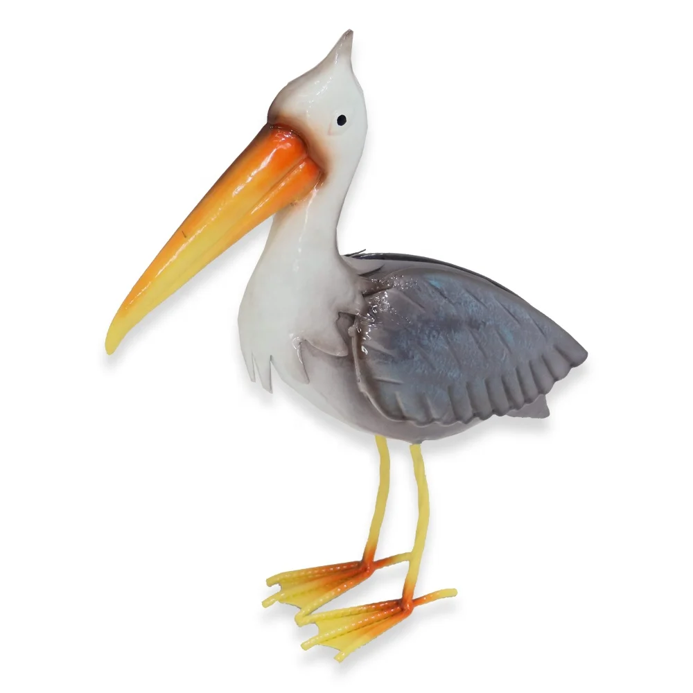 Metal Pelicans Coastal Ocean Bird Decor Lawn Ornament for Backyard Porch Patio Decor