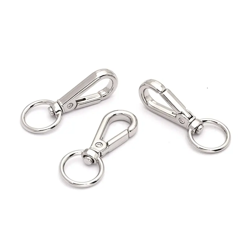 Wholesale Silver Metal Swivel Snap Hook with Round Key Ring for Bags and Keychains