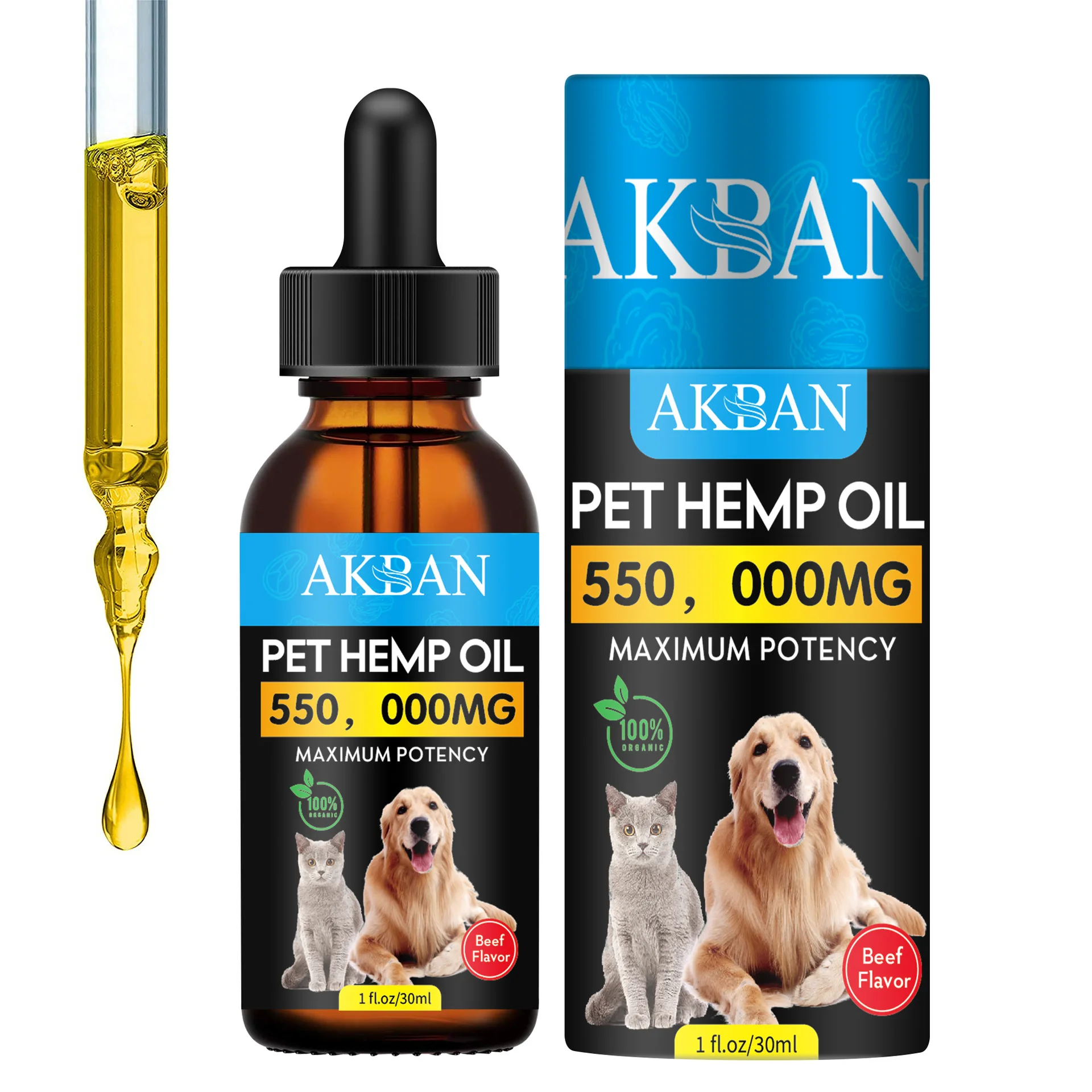 High End Pet Hemp Essential Oil Custom Private Label Dogs Cats Pain Relief Organic Pet Hemp Oil