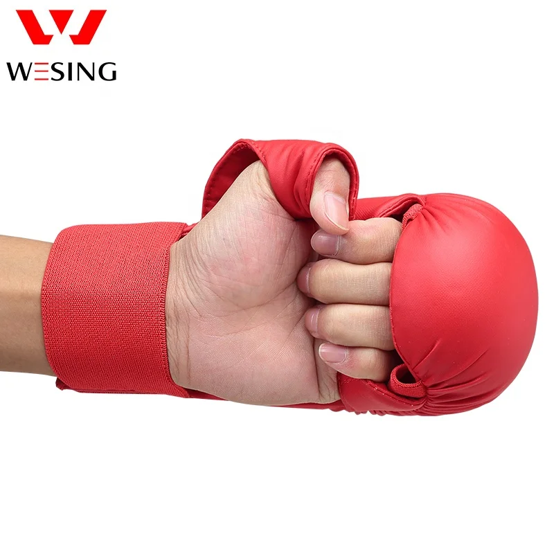 Wesing High Quality Blue Karate Gloves WKF Approved Karate Gloves With Thumb Protection
