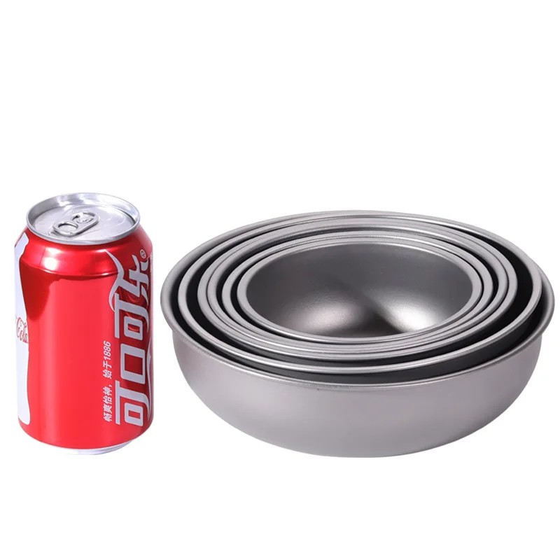 Picnic Lightweight Pan Titanium Cookware Plate Dishes Round Outdoor Camping Dish Titanium Bowl