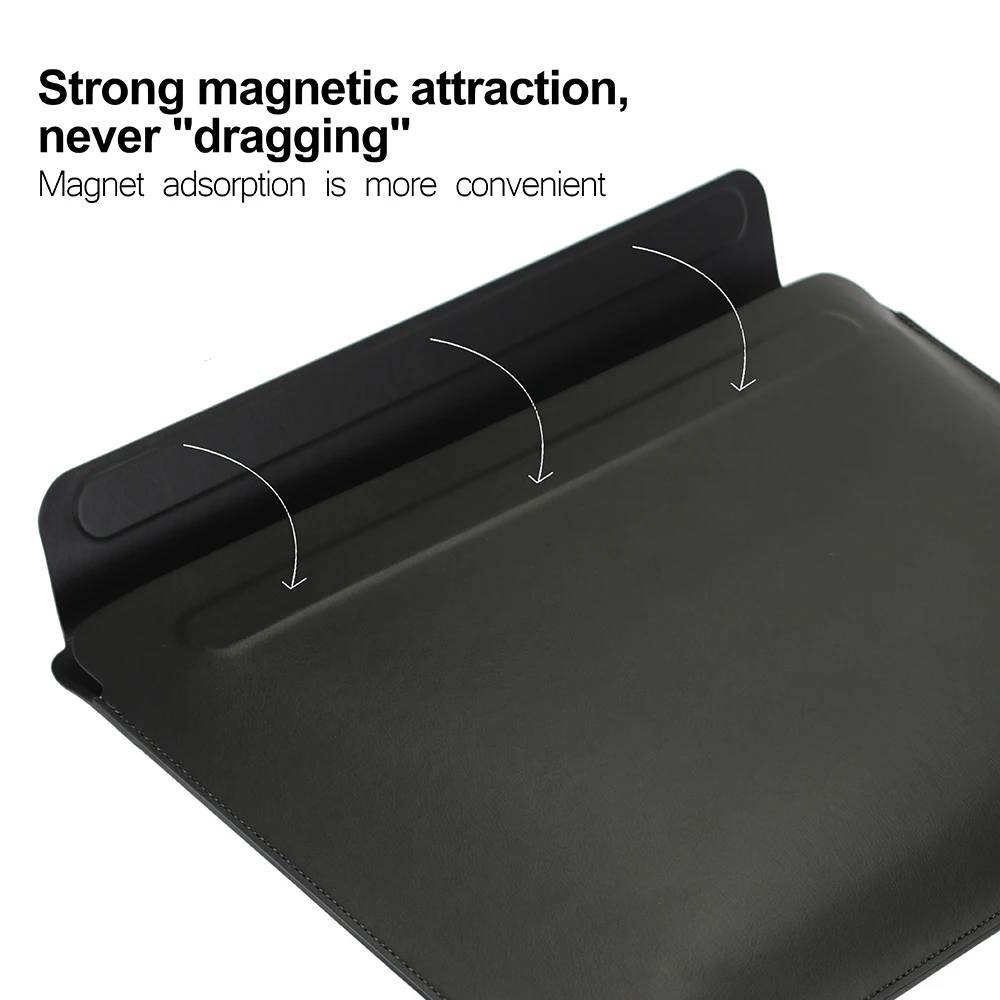 Slim Protective Magnetic Laptop Sleeve Flip PU Leather Stand Covers & Bags for Macbook M1 M2 Air Pro 12/13/14/15 Inch