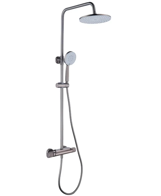 Fujian manufacturer apartment building full set hardware bathroom modern simple design cheap matt black big round bath shower