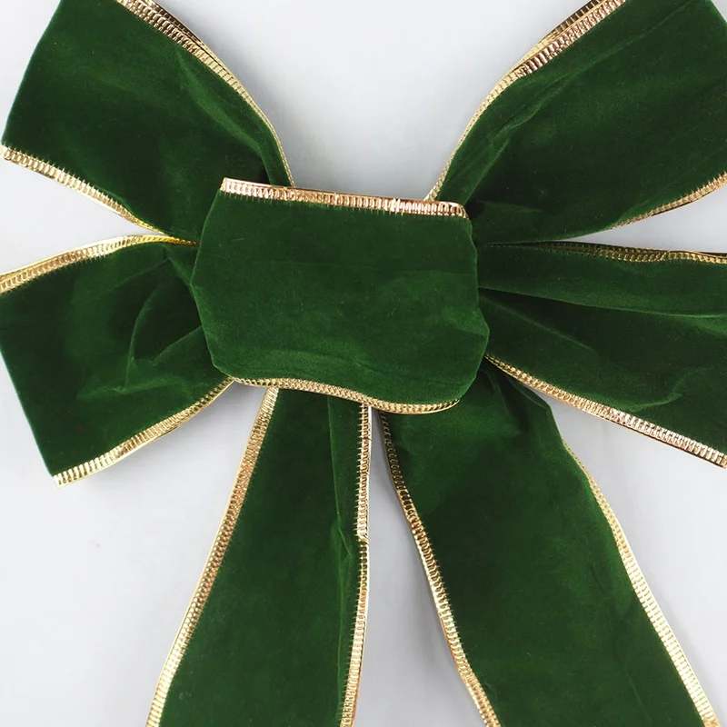 New Design Pre-tied DIY Gift Wrapping Ribbon Bow Large Bow Red Velvet Ornament Christmas Scene Christmas Ribbon Bow
