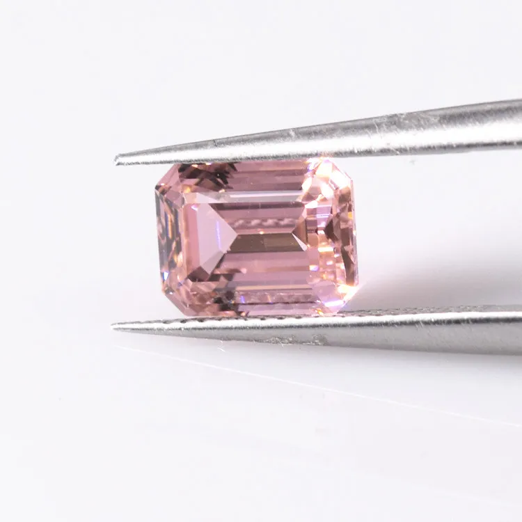 3*5mm-15*20mm Emerald Cut Czochralski Grown Yttrium Aluminium Garnet  YAG Loose Gemstones Synthetic YAG Lab Created Pink YAG
