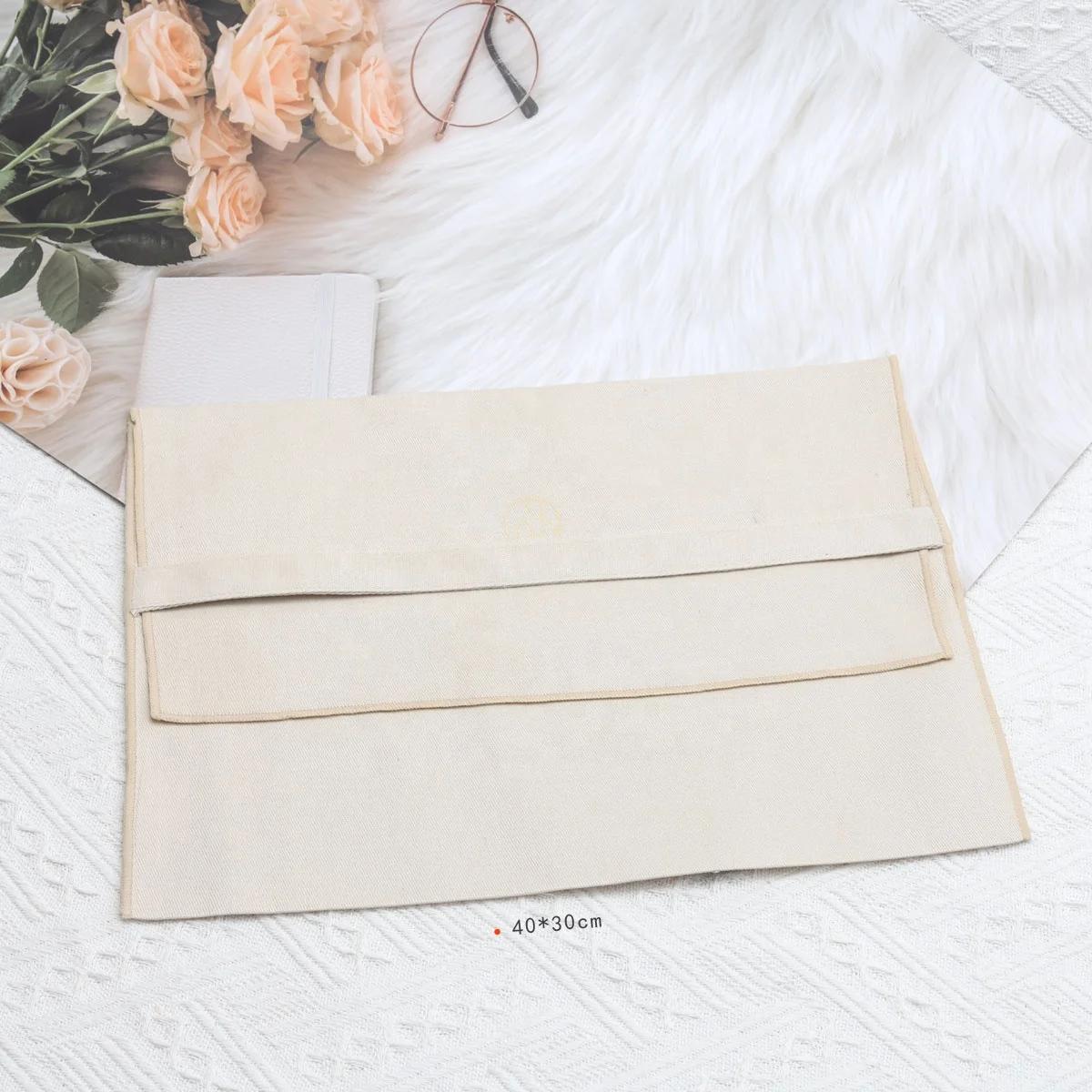 Eco-Friendly Natural Twill Cotton Flap Dust Bag For Clothes Custom Logo Printed Shoe Dress Pillow Packing Envelope Muslin Pouch