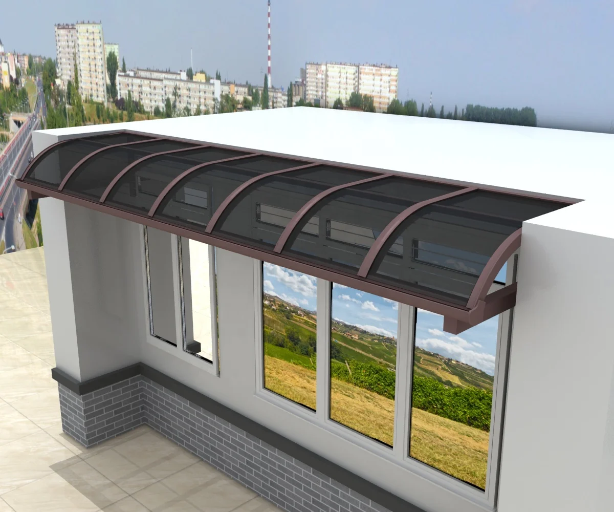 HESIWEI awning design manufacturer metal garden stand solar sunshade patio roof top balcony window side awning canopy