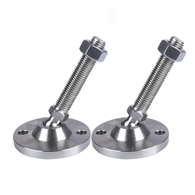 Industrial 304 stainless steel heavy duty leveling feet universal swivel adjustable feet M16 with base dia 100mm